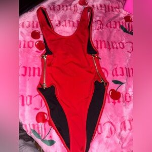 oye womens swimwear red one piece